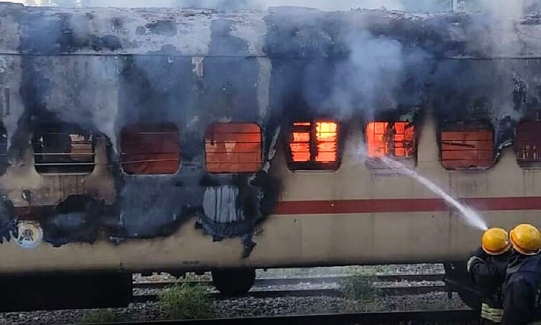 Deadly blaze claims nine lives as fire engulfs stationary train compartment in Madurai railway station 